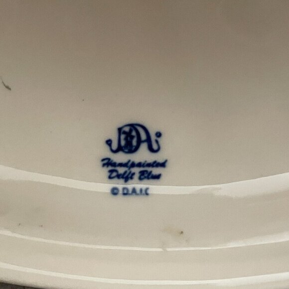 Vintage Delft DAIC Hand-Painted Blue Windmill Hanging Cake Jelly Mold Ceramic - Picture 6 of 7